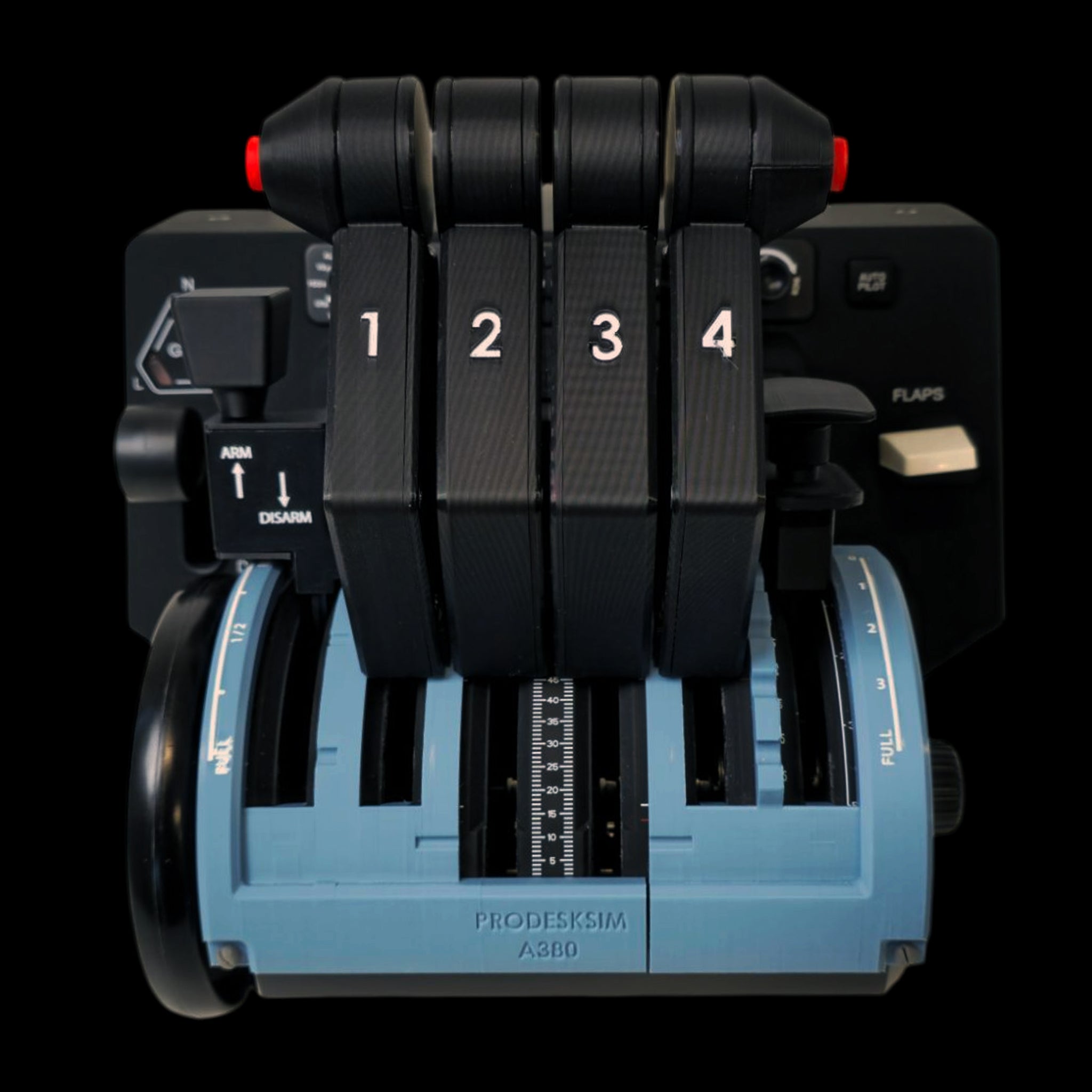 NEW! ProDeskSim Airbus A380 Advanced - 4 engine - throttle addon pack for Honeycomb Bravo, FBW A380, Flight simulator