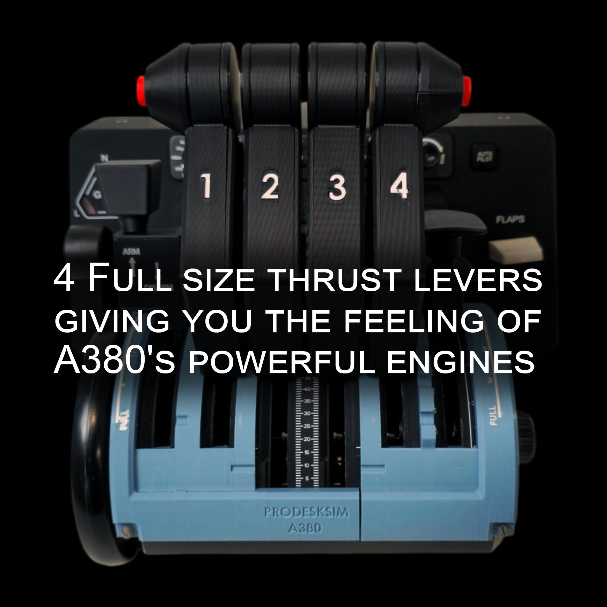 NEW! ProDeskSim Airbus A380 Advanced - 4 engine - throttle addon pack for Honeycomb Bravo, FBW A380, Flight simulator