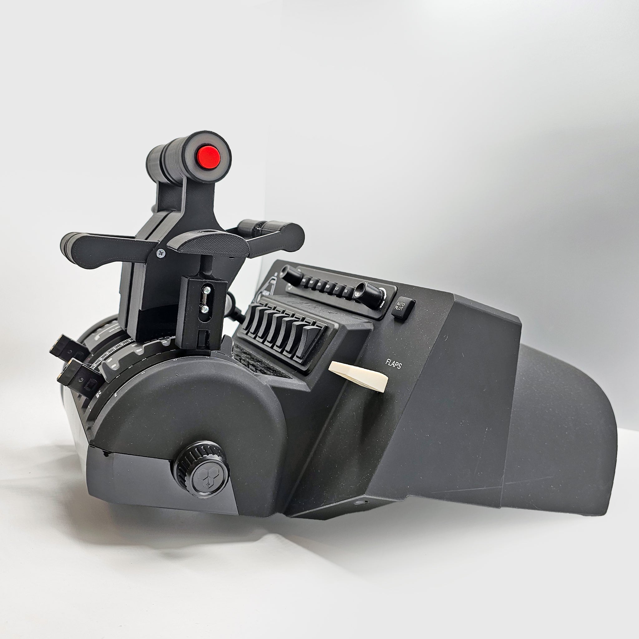 A Prodesksim Iconic First Ever Airbus A300/310 Addon Package for Honeycomb Bravo, featuring 2 functional AP/AT disc buttons and 2 reversers, is displayed on a plain light background.