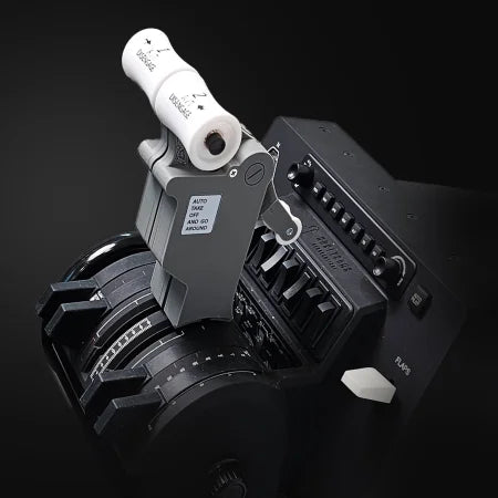 The New ProDeskSim 737 Ultra Full Package Addon by Prodesksim features a professional-grade throttle quadrant with multiple levers, dials, and a white handle labeled "AUTO" and "MAX," all set against a dark background for enhanced visibility during advanced flight simulation.