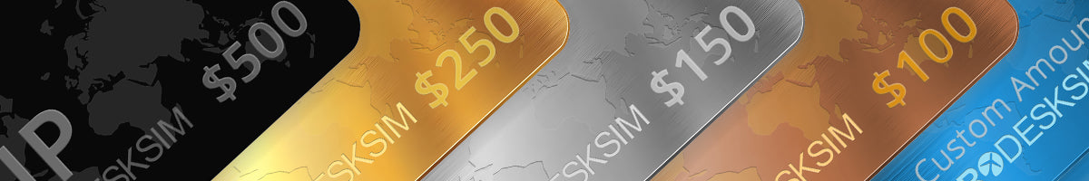 A graphic showing cards labeled VIP $500, $250, $150, $100, and Custom Amount, each in different colors with the word SKSIM and a faint map in the background.