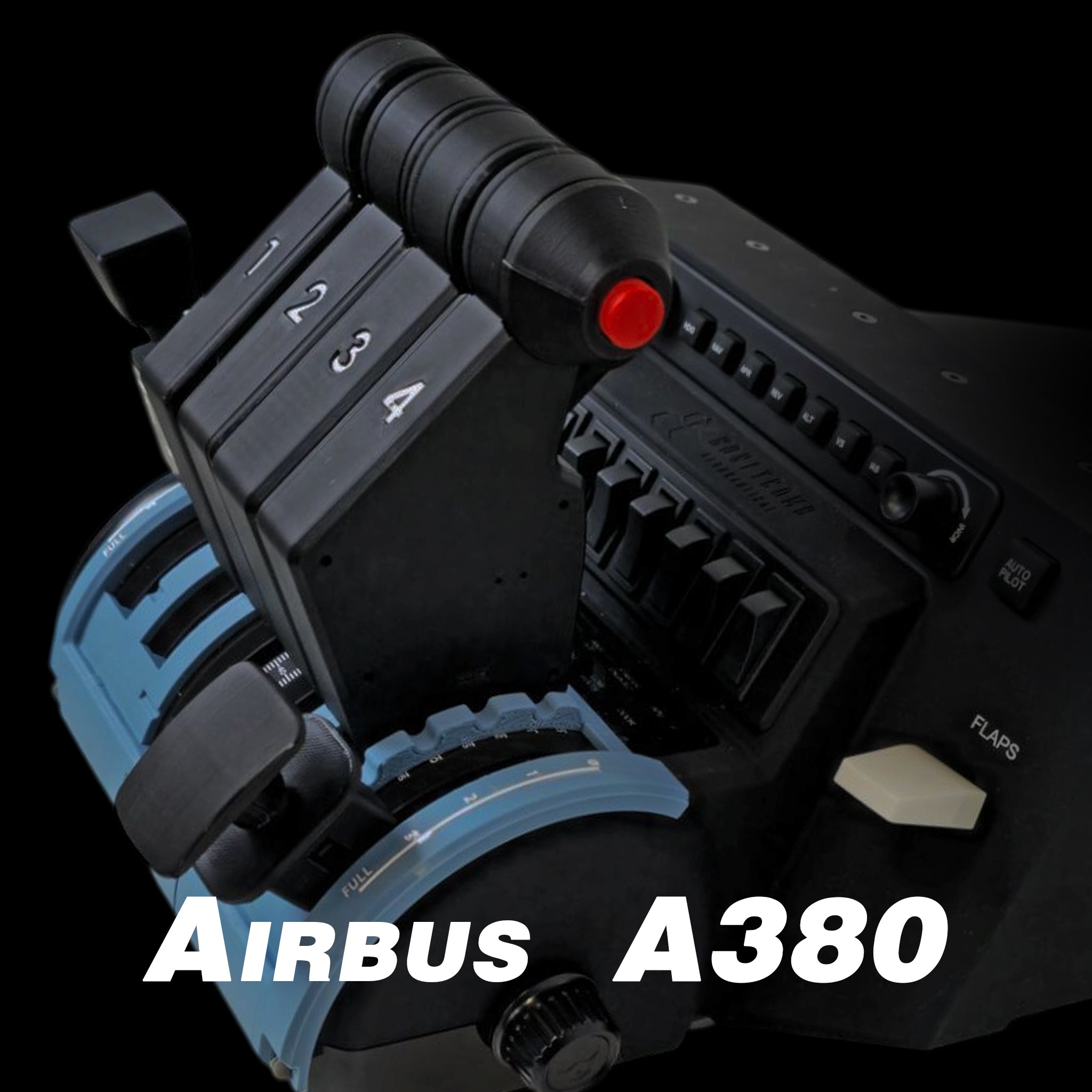 NEW! ProDeskSim Airbus A380 Advanced - 4 engine - throttle addon pack for Honeycomb Bravo, FBW A380, Flight simulator