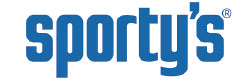 Sporty's" logo in blue text with a registered trademark symbol.