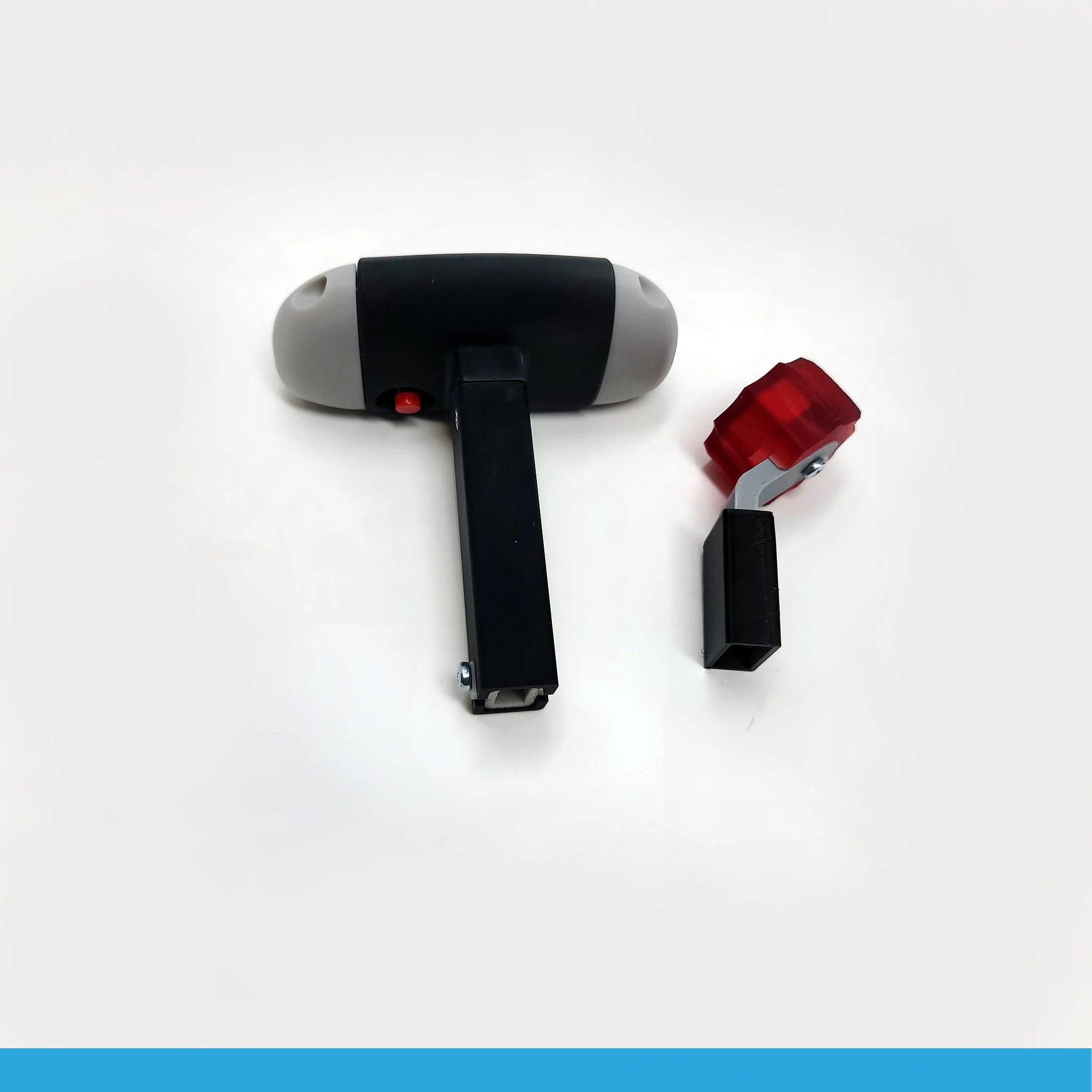 Set against a pristine white background, the elegant hand staple gun features a black handle and a red adjustment knob, evoking the precision associated with Prodesksim's Cirrus SR20/22/Vision Jet Throttle and Mixture Combo for the Saitek/Logitech Throttle Quadrant.